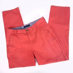 Tommy Hilfiger Men's Red Cotton Chino Pants